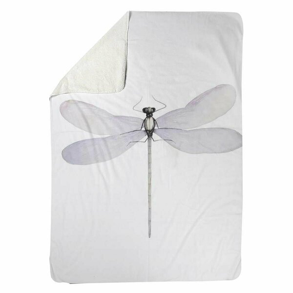 Begin Home Decor 60 x 80 in. Delicate Dragonfly-Sherpa Fleece Blanket 5545-6080-AN459